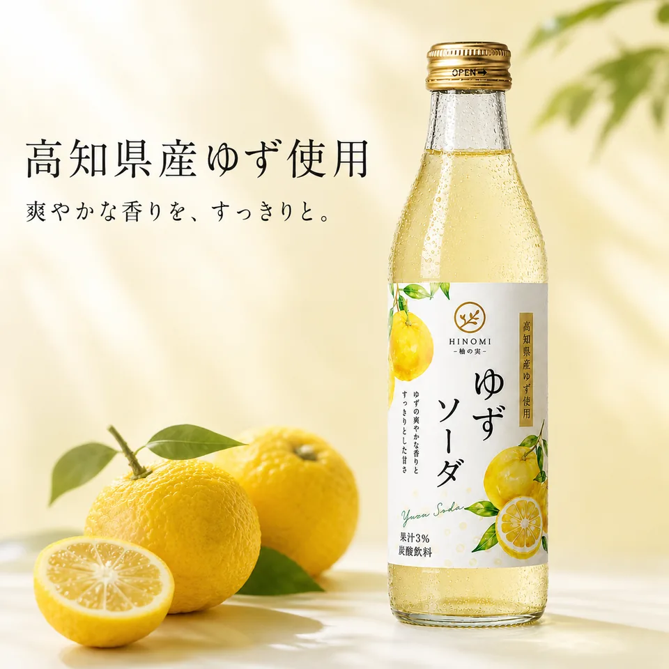高知県産ゆずと爽やかな香りを印象づけるEC商品画像