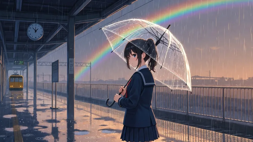 テスト3：アニメ背景と複数条件のGrok Imagine Image生成結果